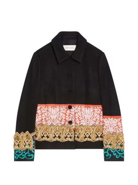 Sacou Dries Van Noten de lână negru