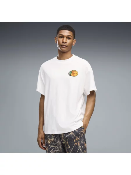 PUMA MÄ™ska koszulka Dylan Wildcat o kroju oversize OdzieÅ¼ BiaÅ‚y S biała