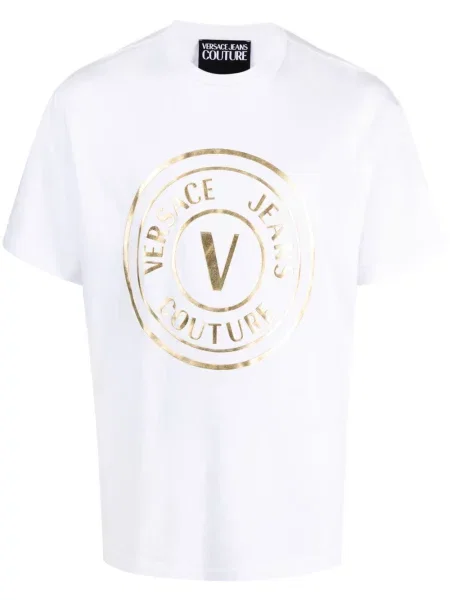 Tricou Versace Jeans Couture cu imagine alb