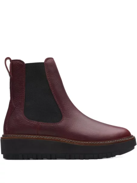 Botine Clarks Originals din piele roșu