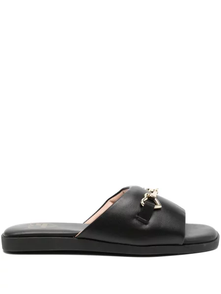 Sandale Love Moschino din piele cu cataramă negru