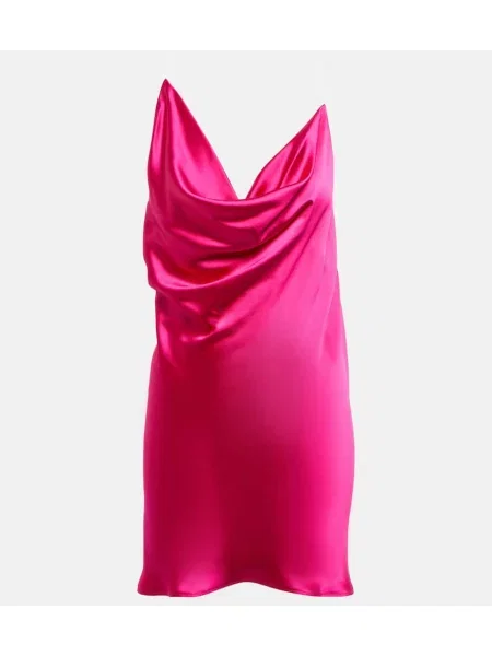Saténové šaty Y/project na ramínka růžové