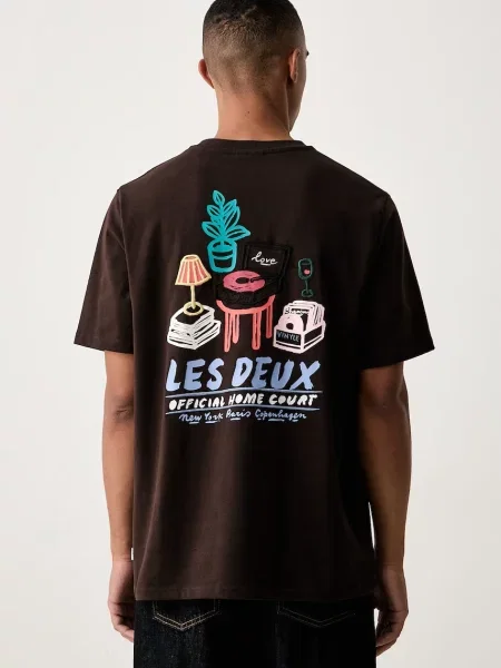 Les Deux tricou pentru bărbați din maro