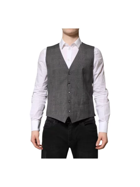 Kamizelka Dolce And Gabbana wełniana biznesowa szara