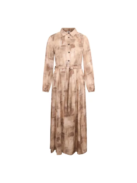 Sukienka koszulowa Peserico w geometryczne wzory beżowa