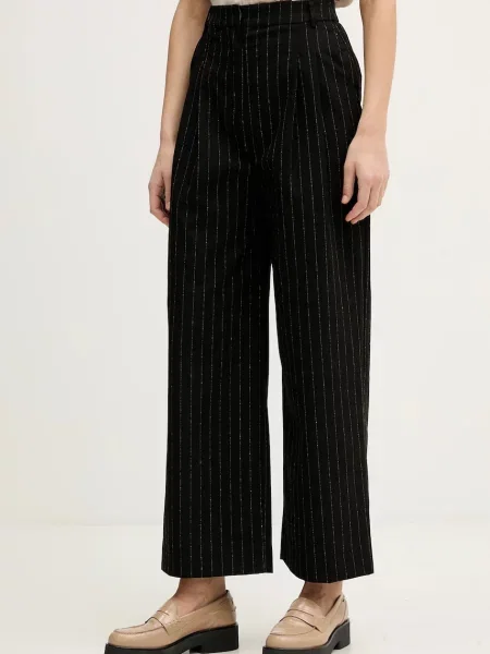 United Colors of Benetton pantaloni drept high waist negru