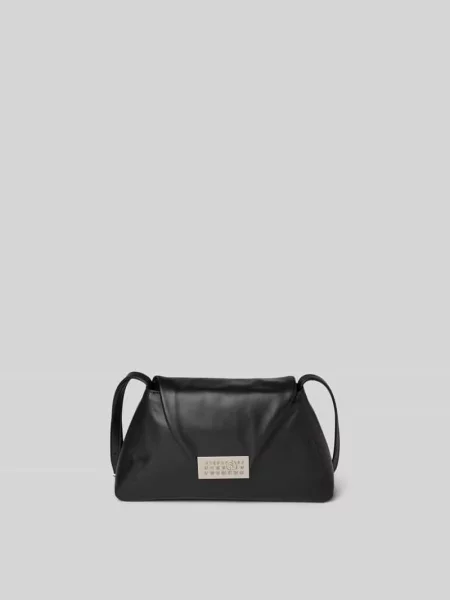 Torba z uchwytami z naturalnej cielęcej skóry Mm6 Maison Margiela czarna