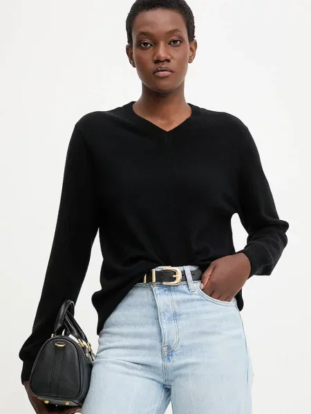 Vuneni pulover Answear.LAB lagane crna