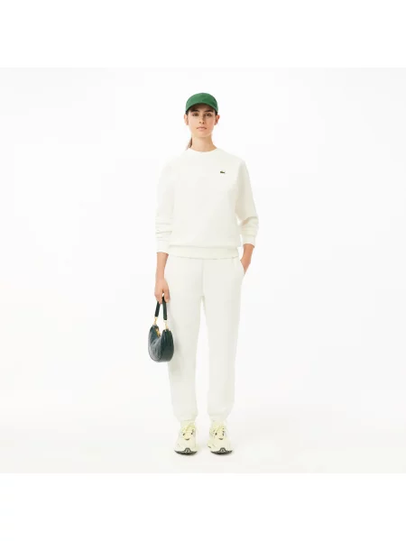 Lacoste Spodnie Dresowe Z Mieszanki Bawełny białe