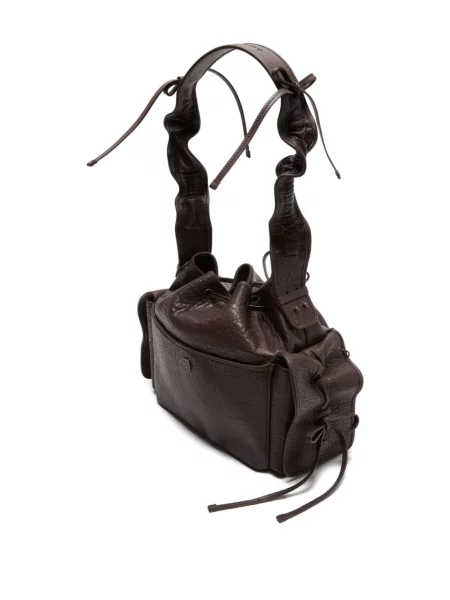 Geantă Acne Studios cu volane maro