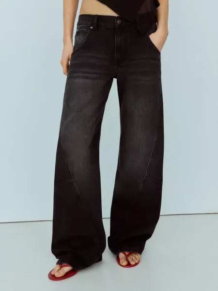 Bershka Jeans denim negru