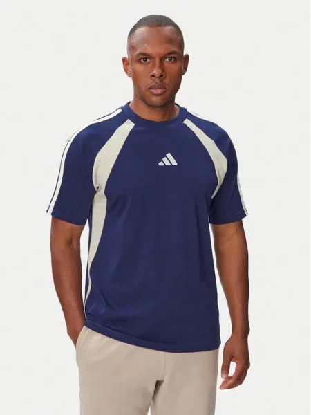 Adidas Marškinėliai Seasonal Essentials Colorblock mėlyna