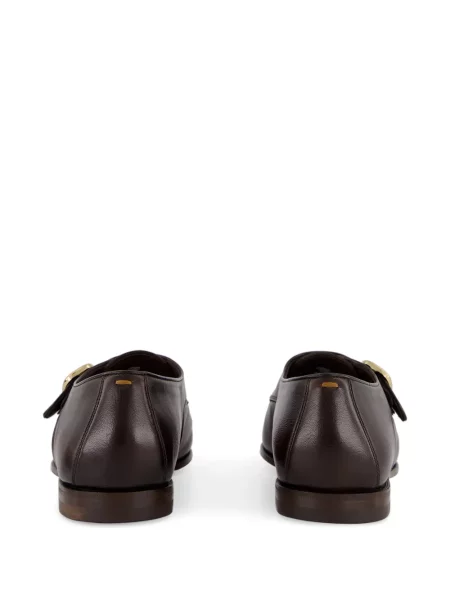 Pantofi loafer Santoni din piele maro