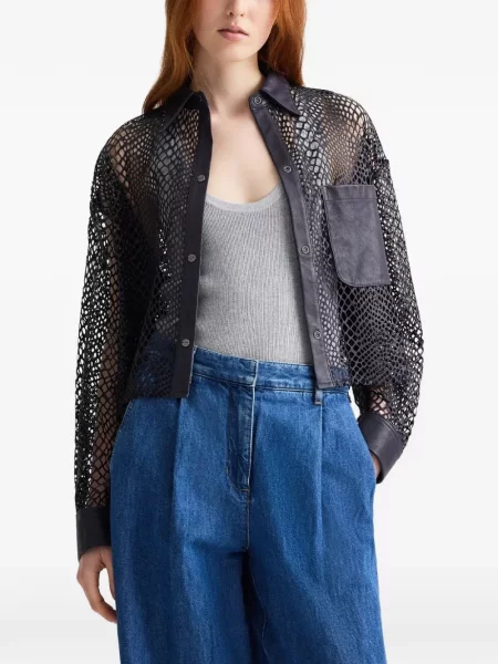 Koszula Twp z siateczką z siateczki niebieska