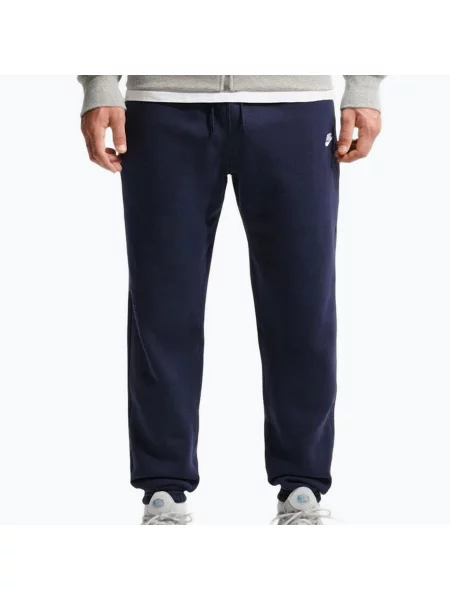 Мъжки панталони за бягане Nike Club Cuffed Brushed obsidian/obsidian/white бяло