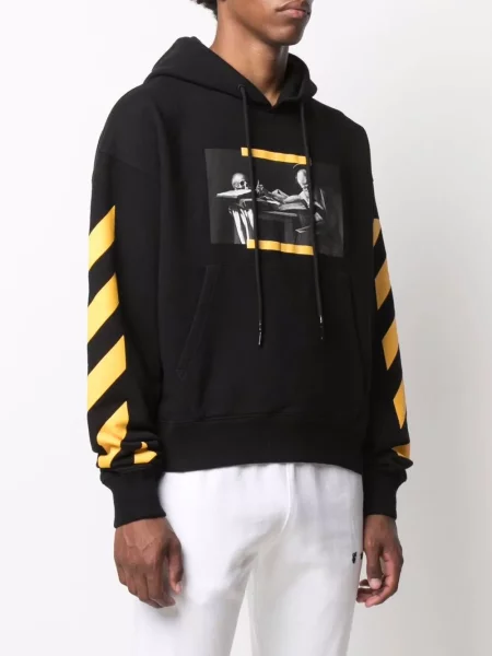 Pruhovaná mikina s kapucí Off-white bílá