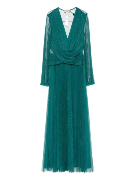 Rochie maxi Twinset lungă de costum verde