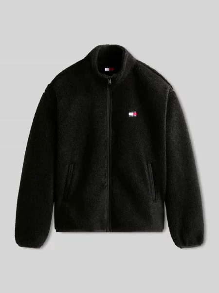 Bluza polarowa o regularnym kroju z wyszywanym logo Tommy Jeans czarna