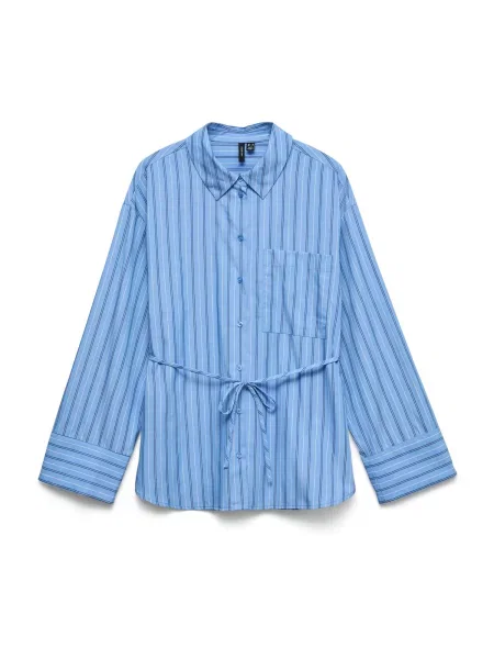 VERO MODA Bluza VMGINA mornarsko plava / azur bijela