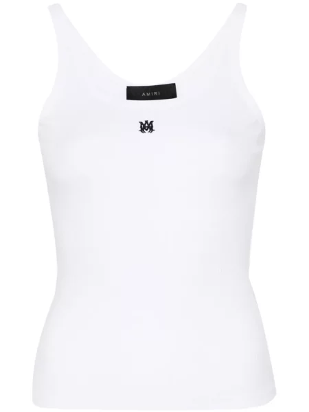 Top Amiri cu broderie alb