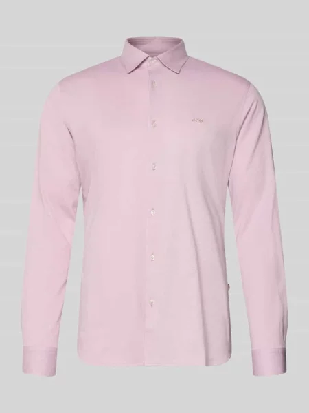 Koszula casualowa o kroju slim fit z czystej bawełny model Boss Orange różowa