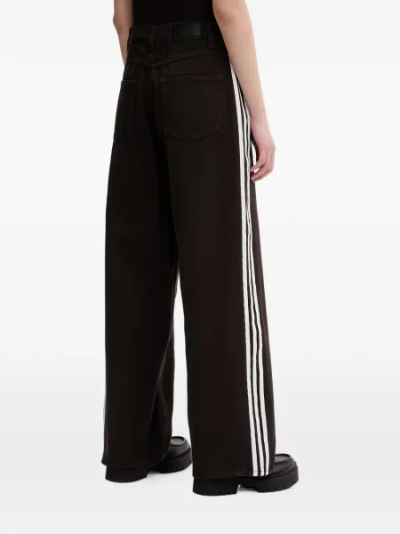 Pantaloni Adidas cu dungi alergare negru