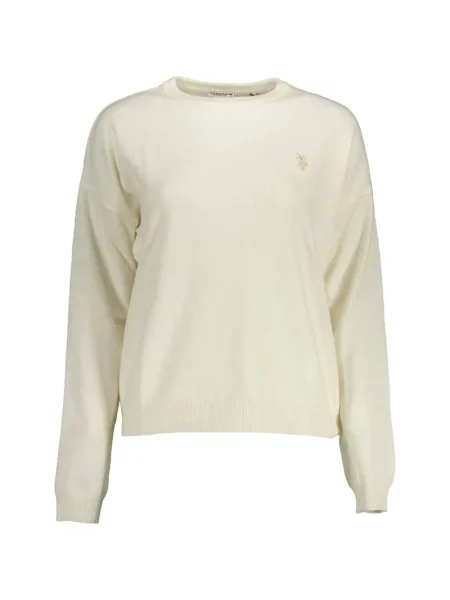 Pulover U.s. Polo Assn. cu broderie cu decolteu rotund