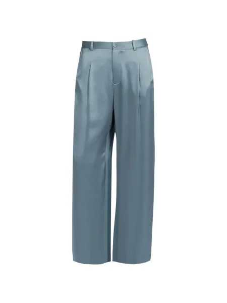 Pantaloni Lapointe din satin albastru