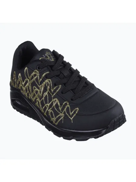 Дамски обувки SKECHERS JGoldcrown Uno Golden Heart black/multicolor metallic черно