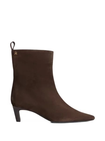 Cizme scurte Tommy Hilfiger din piele de căprioară maro