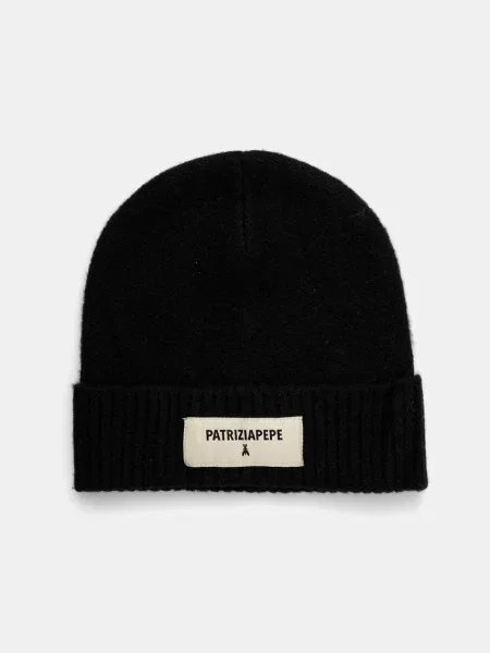 Kapa s primesjo volne Patrizia Pepe črna