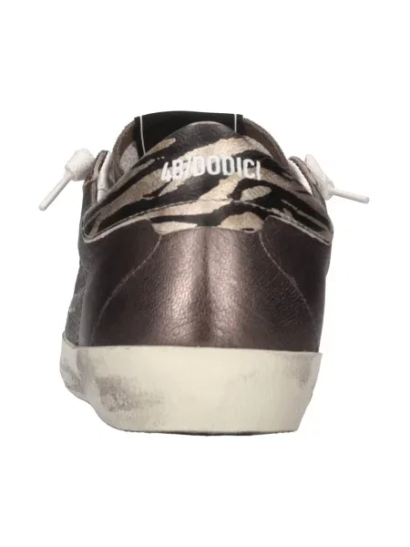 Sneakersy 4b12 skórzane brązowe