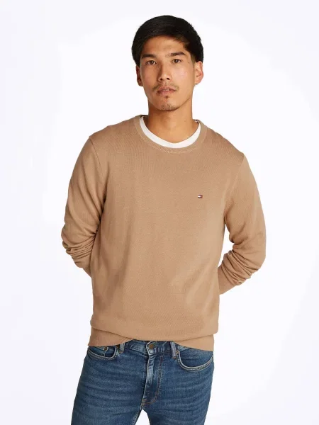 TOMMY HILFIGER Pulover Essential maro deschis bej