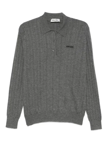 Sweter Miu Miu z kaszmiru szary