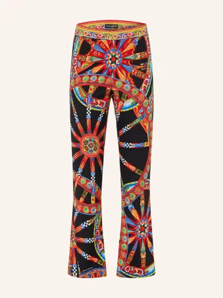Dolce & Gabbana Kalhoty S Hedvábím / červená / modrá černá