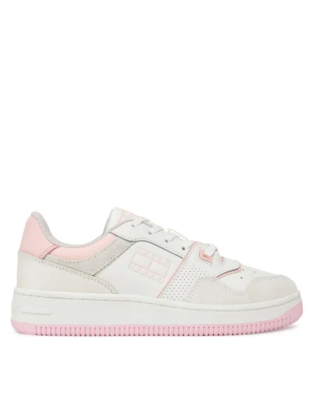 Маратонки Tommy Jeans RETRO BASKET WASHED SUEDE бяло