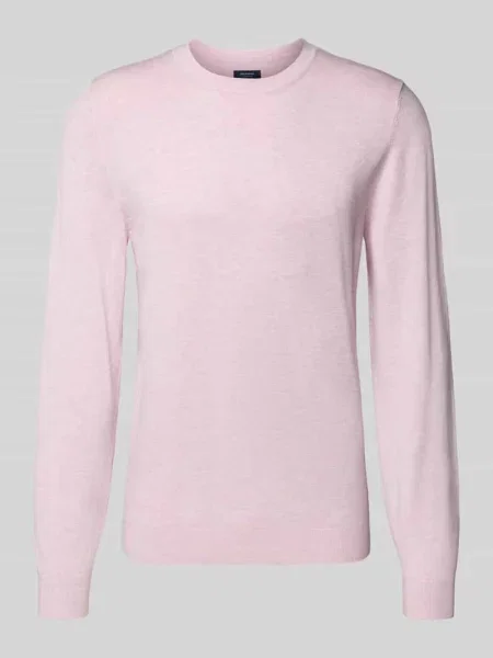 Sweter z dzianiny z prążkowanymi wykończeniami Mcneal różowy