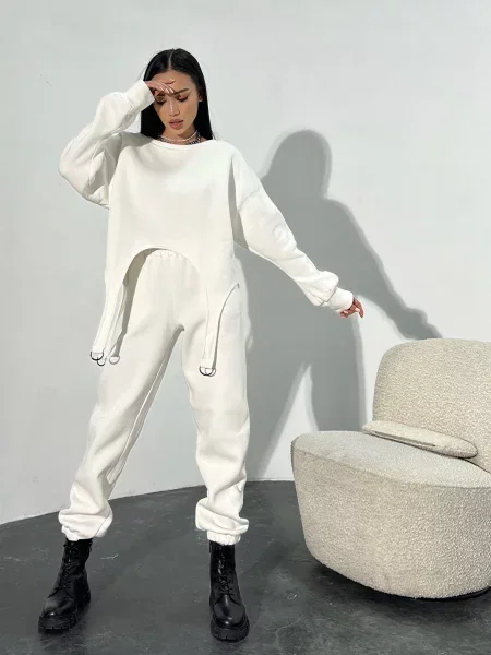Флисовый свитшот Jadone Fashion белый