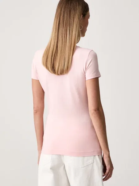 Guess T-shirt z bawełną różowa