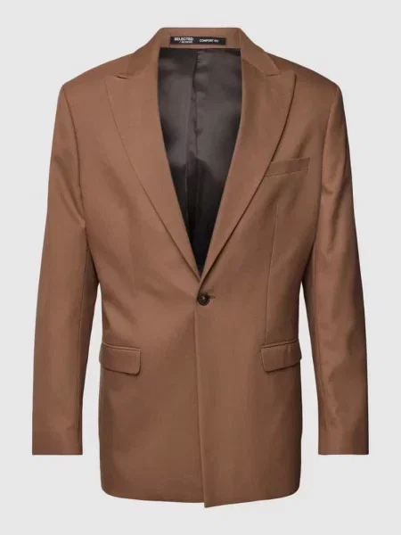 Marynarka na 1 o kroju regular fit z dodatkiem wełny model „SKYE” Selected Homme