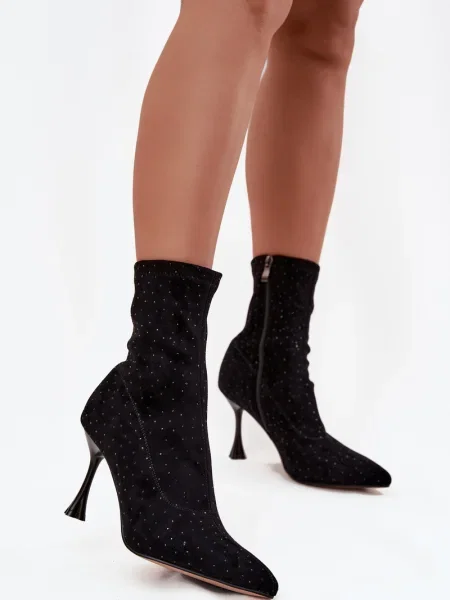 Botine D&a cu toc înalt negru