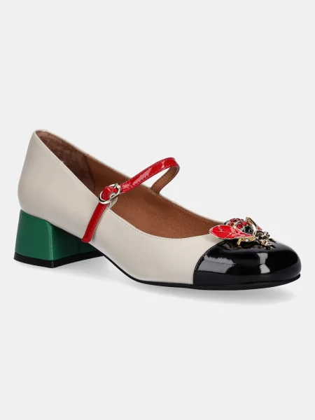 Jeffrey Campbell pantofi de piele JITTERBUG cu drept bej