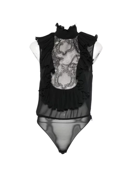 Top Elisabetta Franchi din dantelă negru