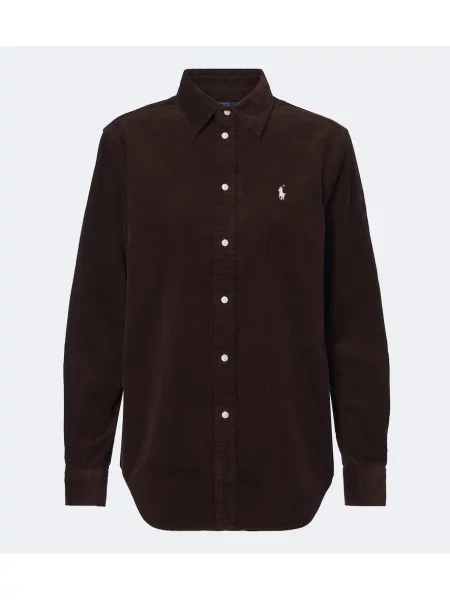 Cămașă Polo Ralph Lauren de catifea cord maro