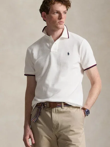 Polo Ralph Lauren Tričko červená / šedobiela / tmavomodrá biela