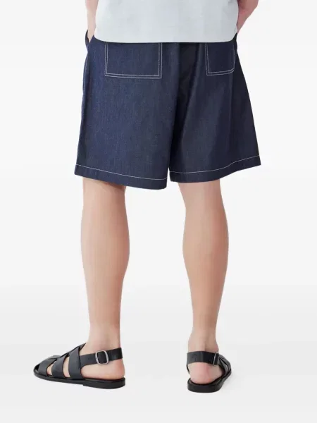 Plisirane kratke traper hlače Studio Tomboy plava