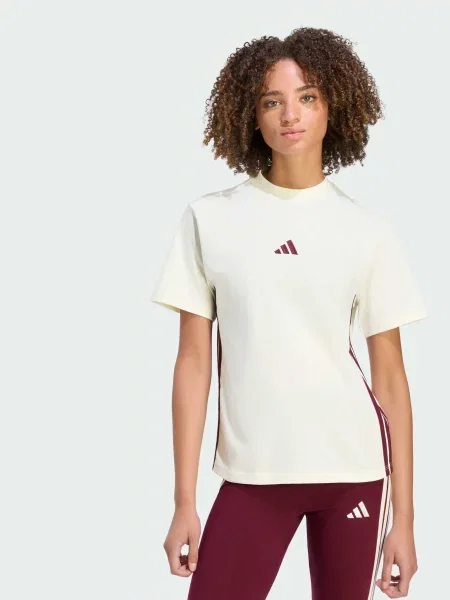 Футболка Adidas в полоску бежевая