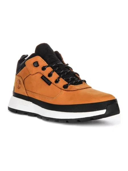 Sneakersy Timberland skórzane sznurowane brązowe