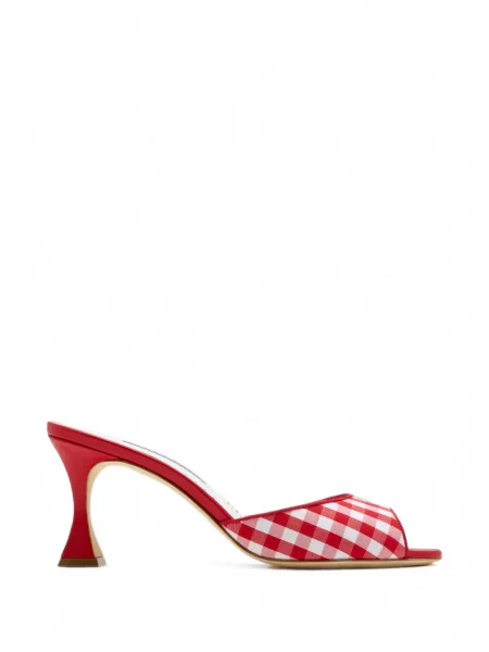 Papuci tip mules Manolo Blahnik roșu