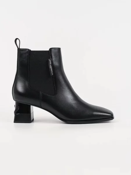 Кожени боти Karl Lagerfeld KAYLA с дебел с лека изолация черно